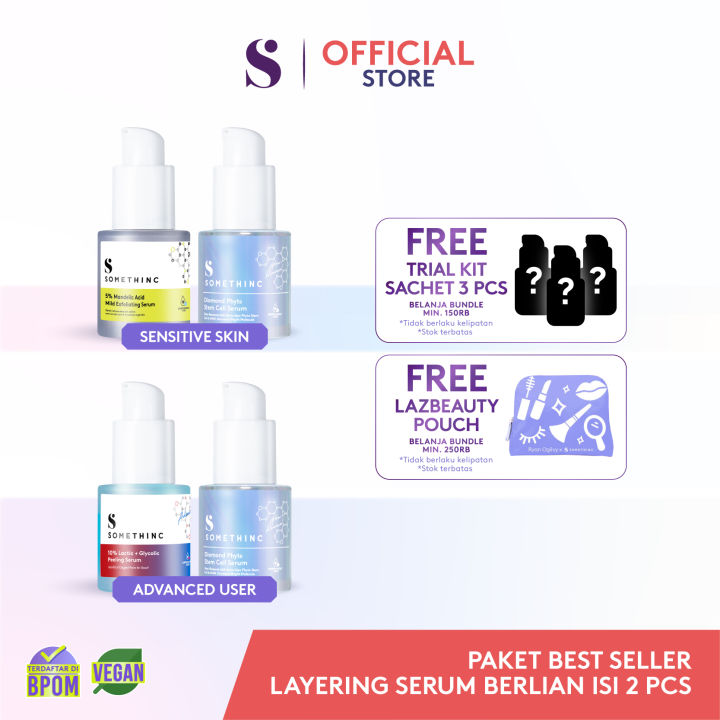 Somethinc 2 Pcs Paket Best Seller Layering Serum Berlian Diamond Phyto Stem Cell Serum