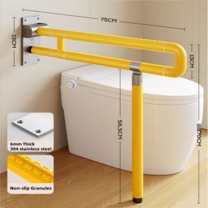 Foldable Toilet Safety Rails Non-Slip Bathroom Grab Bar for Seniors Disabled