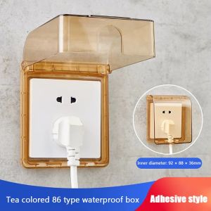 RANG Self-Adhesive Switch Protective Cover Plastic Wall-mounted Protection Socket Power Outlet Supplies 86 Type Socket Waterproof Box Bathroom