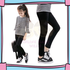 Plain Black Girl Cotton Legging (1Y-12Y) Kids Stretchable Pant Spandex Long Pant