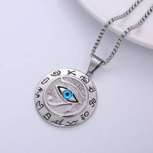 Hip Hop Jewelry Ancient Pyramid Egyptian Eye Horus Glamour Necklace  Ancient Egyptian Eye of Horus Zinc Alloy Pendant Eagle Head Gods Eye Necklace A Stylish Mans Gift Accessory Accessories