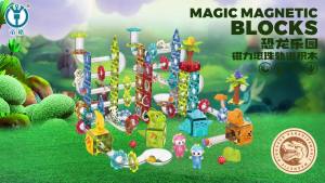 Magnetic piece Childrens Toys diy Dinosaur Scene Track Animal Park Childrens Educational Toys 3-6 Years Old Childrens Day Gift Boy Toys Boys Birthday Gift Holiday Gift