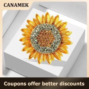 【 CANAMEK 】 Vintage Collecting Beauty Flower From Sunflower Brooches For Women Girl Party Wedding Brooch Pins Gifts