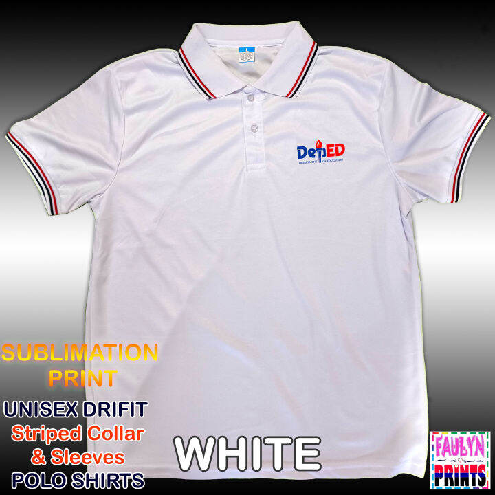 Striped Drifit Polo Shirts Digitally Printed Sublimation Prints For White And Ht Vinyl Print For 5532