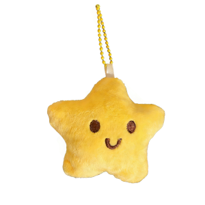 MING1996 Friendship Squeezing Keychain Smile Cartoon Star Pendant with Lanyard Pentagram Bag Hanging Plush Star Keychain Bag Decor