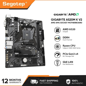 Gigabyte A520M K B550M K V2 AMD AM4 PCIe 3.0 x4 M.2 Ultra Durable Motherboard
