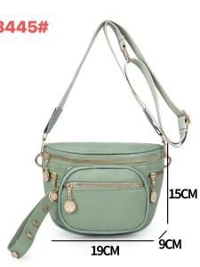 TB BAG #8445 FASHION CHIC PU LEATHER MULTI COMPARTMENT CROSSBODY/WAIST BAG FOR WOMEN