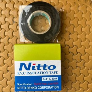 ISOLASI LISTRIK NITTO HITAM 3/4 X 30 METER ORIGINAL SOLASIBAN NITTO