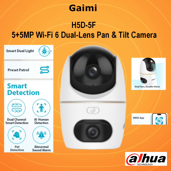 Dahua H5D-5F 10MP 5+5MP/ H3D-3F 6MP 3+3MP WiFi 6 Dual Lens Pan Tilt ...