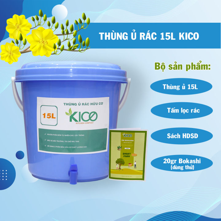Thùng Ủ Rác Kico 15L Giá Rẻ - Ủ Rác Nhà Bếp Thành Phân Hữu Cơ EM ...