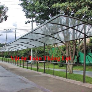 ( Khổ cao 1m22 x dày 8 zem)Tấm tôn nhựa lấy sáng phẳng poly màu Xanh