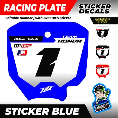 Sticker Decals for Racing Plate for Honda Printed and Laminated Customized Number