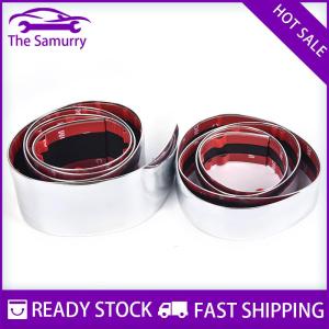 Samurry ✨Hot Sale✨ กันชนประตูรถยนต์ทั่วไป1ชิ้น คิ้วตกแต่งแถบโครเมี่ยมสีเงิน