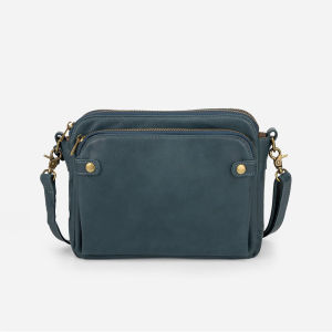 Three-Layer Leather Crossbody Bag Women Pu Leather Clutch Crossbody Bag Large Capacity Bag