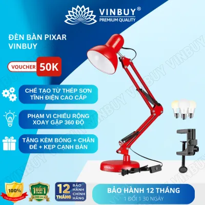 Đèn kẹp bàn học đèn bàn làm việc Pixar đọc sách chống cận bảo vệ mắt tặng đế 01 bóng đèn - Hàng chính hãng VINBUY