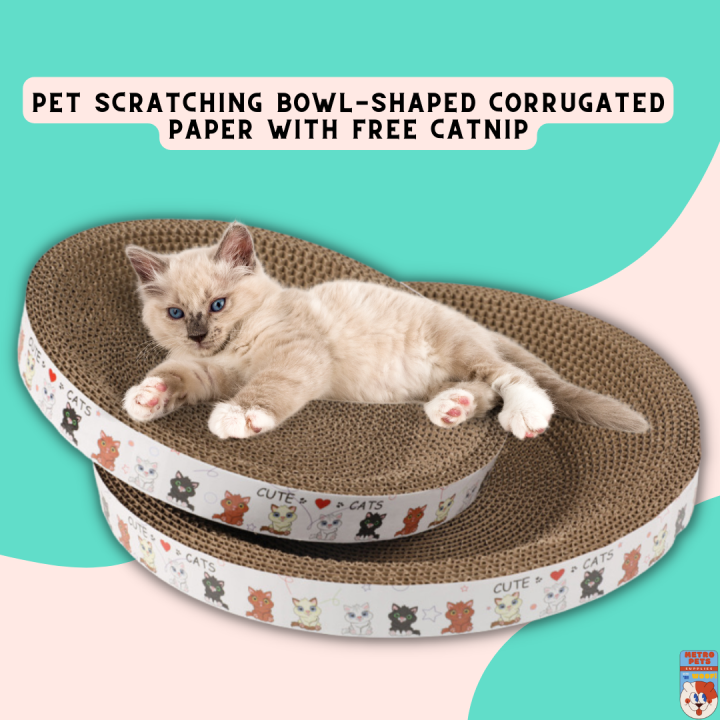 Pet Cat Scratching Scratch Pad Bowl Shaped Round Circle Corrugated