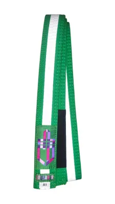 CRUSADER JIU JITSU KIDS BELT (GREEN/WHITE)