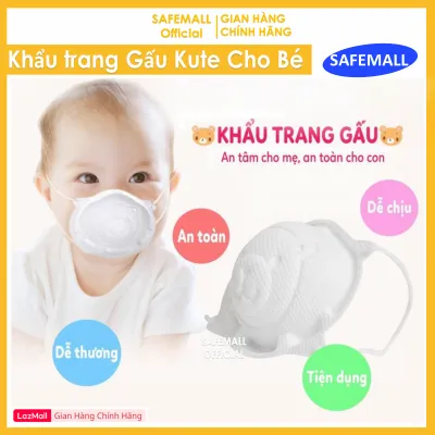 Set 3 Chiếc Khẩu Trang Gấu Nhật Kute Dễ Thương Cho Bé Từ 6 Tháng đến 3 Tuổi Khẩu trang Cho Bé Yêu - Hàng Chính Hãng SafeMall Official