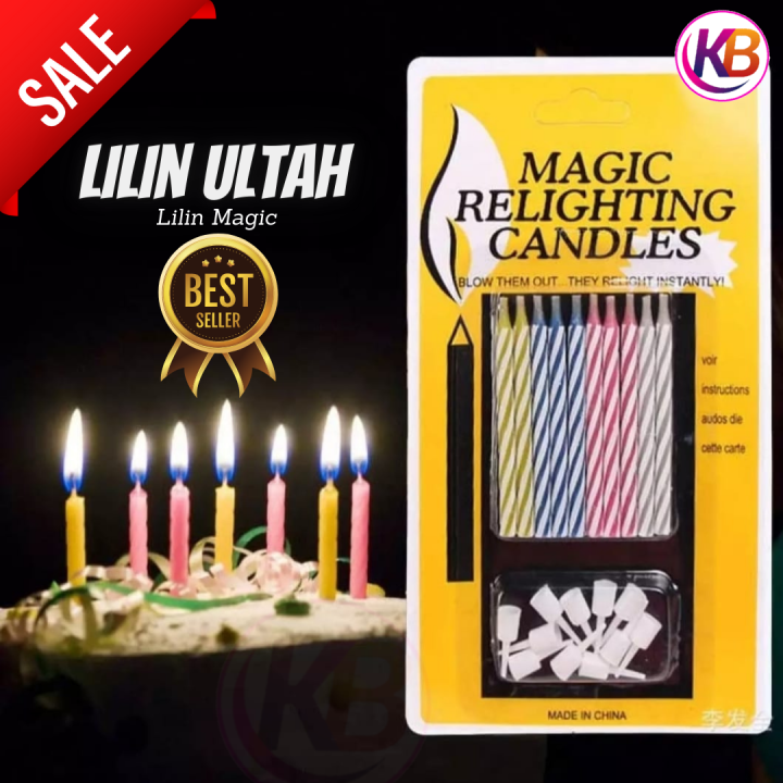 Lilin Ulang Tahun - Magic Relighting Candles - Lilin Magic ( Isi 10 Batang Lilin ) - Keep Blessing
