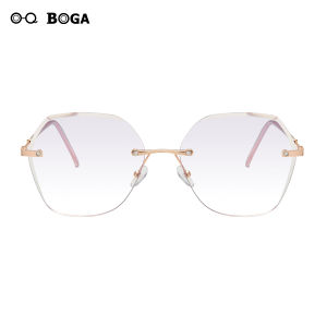 OQ BOGA Gọng Lục Giác Chống Bức Xạ Chống Ánh Sáng Xanh Cho Nam Nữ 4 Kiểu Kính Máy Tính Kính Màu Gradient Không Viền Thời Trang Bảo Vệ Mắt Cho Nam Nữ