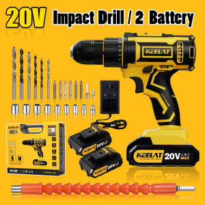 KEELAT KCD003 Cordless Drill Cordless Impact Drill Battery Drill Screw Driver Set 3 Mode 12v/18v/20v 2 Speed Hammer Power Drill Can Drill Wall KCD001/KCD002/KCD003/KCD005
