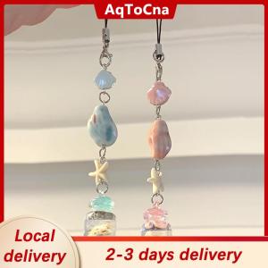 [COD] AqToCna Ship within 24 hours Transparent Keychain Cute Wind Chime Pendant Keyring Mobile Phone Lanyard Kawaii Bag Decorative Accessories Home Decorations