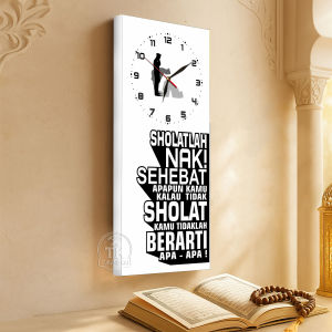 Jam Dinding Motivasi Islami / Jam Dinding Kayu Sholatlah Nak