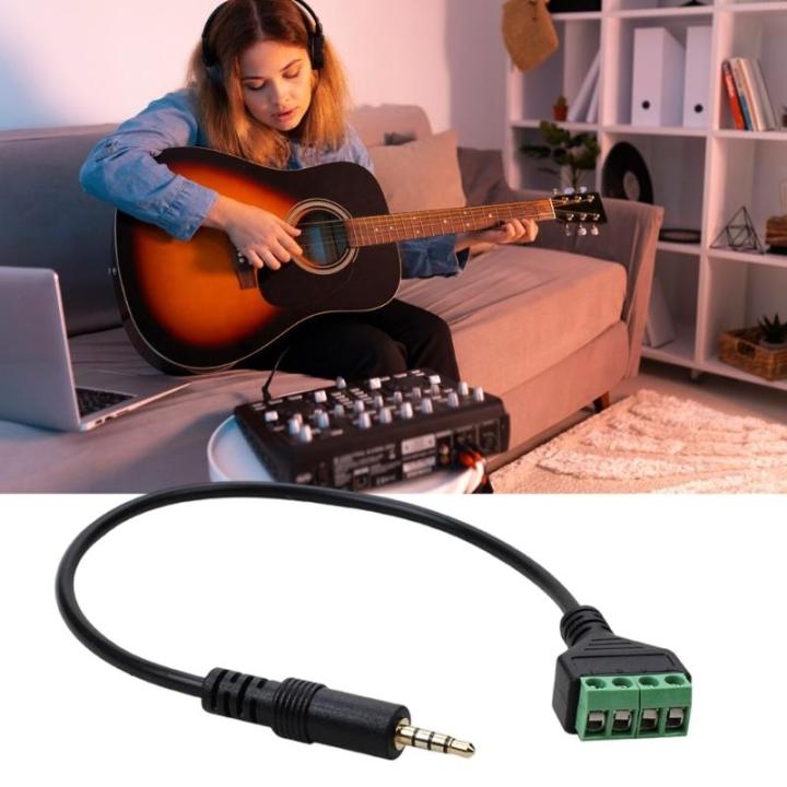 4 Poles Stereo TRRS Male to 4 Terminals Block Adapters Cable Plugs and ...