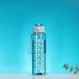 SumberAbadi Botol minum 2 Liter Korea Transparant Pelangi Waktu Kata Motivasi - Botol Viral 2 Liter