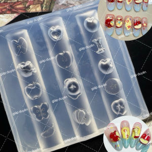 Khuôn trái táo 3 thanh silicon nail