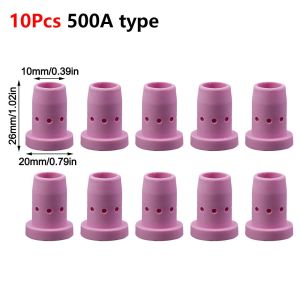 MIRELINA 10Pcs 350A 500A Ceramic Welding Gas Diffuser 24KD 36KD Alumina Ceramic Welding Torch Gas Diffuser  High Temperature Resistant CO2 Welding Consumable for MIG CO2 Welding Torch