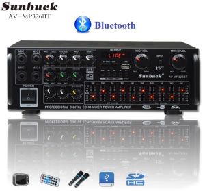 Amply bluetooth Amply mini bluetooth Amply karaoke gia đình SUNBUCK 326BT 220V/12V Amply mini công suất lớn 4 cổng Mic đa năng hát karaoke siêu đỉnh. Bảo hành 12 tháng