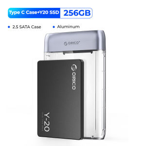 ORICO Metal 2.5 inch Transparent Type-C Hard Drive Enclosure SSD Case USB3.0 5Gbps Auto Sleep for PC Laptop Notebook