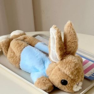 Creative Large Capacity Pencil Case Rabbit Penguin Plush Pen Bag Cute Cartoon Stationery Storage Bag
