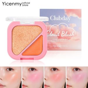 แป้งบลัชออน Yicenty ครีมปรับแต่งโครงหน้าแผ่นคู่คอนทัวร์กันน้ำยาวนานบลัชออนเครื่องสำอางแบบนู้ดบลัช