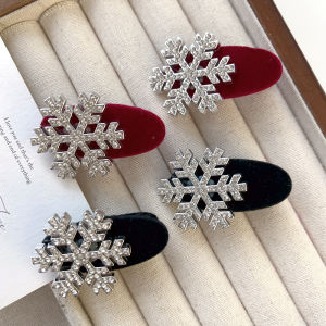 【♡Lovely girls house♡】2Pcs กิ๊บติดผมหน้าม้าฤดูใบไม้ร่วงและฤดูหนาวคลิปผมสาว(ผู้หญิง) เกล็ดหิมะแนวคริสต์มาส