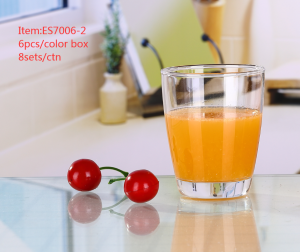 DELISOGA Transparent drinking water glass juice cup teacup (1PC/6PCS SET) ColorBox  ES7006-2❣️
