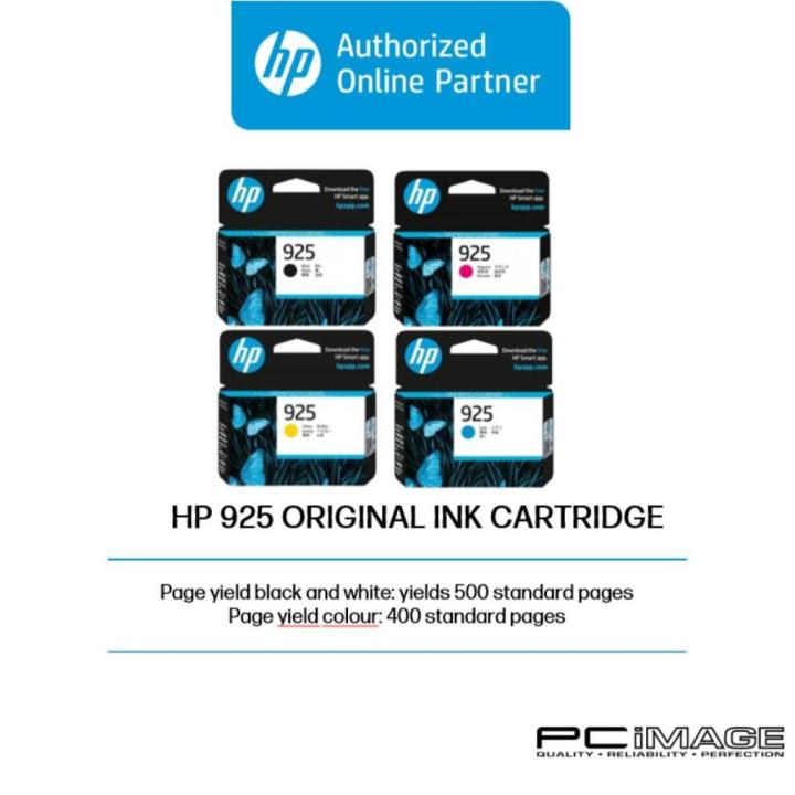HP 925 Original Ink Cartridge ( 4K0V6PA 4K0V7PA 4K0V8PA 4K0V9PA ) | Lazada