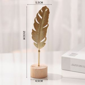 MMLUCK Sang trọng nhẹ Trang trí lá bạch quả Phong cách Bắc Âu Đơn giản Đồ trang trí nghệ thuật bằng sắt Ginkgo Phụ kiện trang trí Tinh tế Điêu khắc lá vàng Trang trí nhà cửa