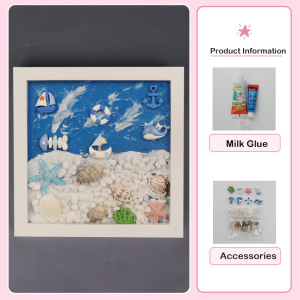 DIY 3D Frame Art Set with Cream Glue Craft Materials 3D Cream Glue Photo Frame Craft Kit DIY Painting Kit Handmade Cream Glue Tray Painting Kit Parent-child Photo Frame Painting Material Package