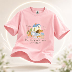 Mens Plus Size Puppy Graphic Crew Neck T-Shirt OM295