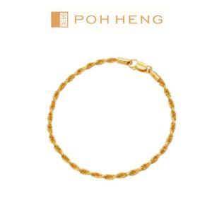 Poh Heng Jewellery 22K Rope Bracelet in Yellow Gold [Price By Weight]