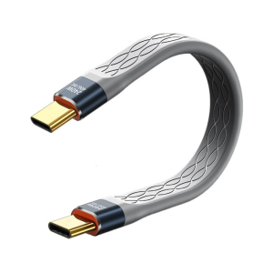Short USB4 Cable 5Inch Flat Cord 40Gbps Speed 240W Power Delivery for Phones External SSD eGPU and More USB C Devices