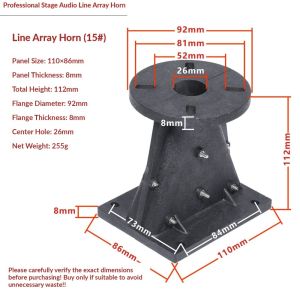 GORGE 1Pcs Nhựa Ống dẫn sóng loa tweeter Góc phủ sóng rộng Đen Loa Tweeter DJ Bền bỉ Họng Nguồn Âm Thanh Chuyên Nghiệp dành cho thiết bị trộn âm thanh sân khấu rạp hát gia đình DJ