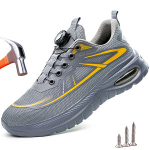 Air Cushion Safety Shoes Men Breathable Work Sneakers Steel Toe Work Shoes Indestructible Protective Safety Boots Size 47 48