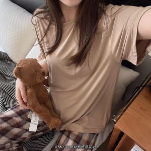 ลายใหม่ เซท ชุดนอน เสื้อยืดคอกลม+กางเกงลายสก็อต ลาย น่ารักๆ เสื้อทรงโอเวอร์ไซส์ ผ้าคอตตอน เนื้อผ้านิ่ม ใส่สบายH—1