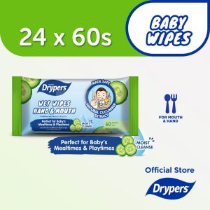 Drypers Baby Wet Wipes Hand & Mouth 60sx24 Packs - Carton