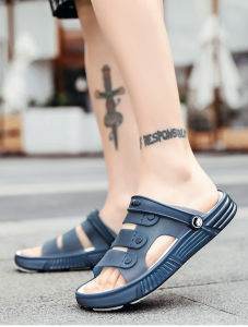 Beach Slippers Sand-resistant Adjustable Heel Strap Flip-flops No Deformation and Breakage