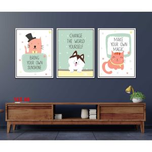 Tranh Phòng Ngủ Bé Tranh Động Vật Tranh Canvas Tranh Tráng Gương Tranh Phòng Ngủ Tranh Decor