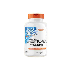 Doctors Best Vitamin K2 D3 Citrate of Lime 120 Tablets/Bottle-Vitamin D3 K2 Liquid Calcium Supplement Strong Bones Suitable for the Whole Family
